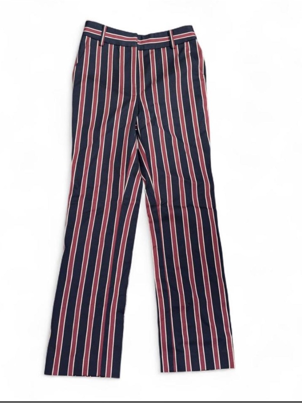 Frame Denim Navy Pants with Red and White Stripes